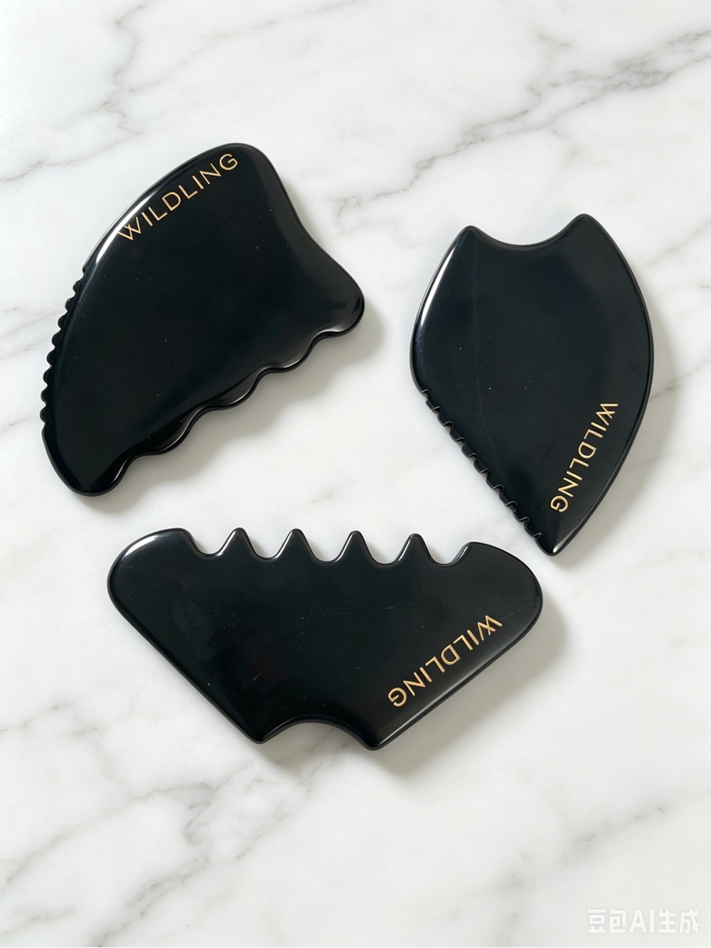 Wildling Black Gua Sha Set - 3 Pieces